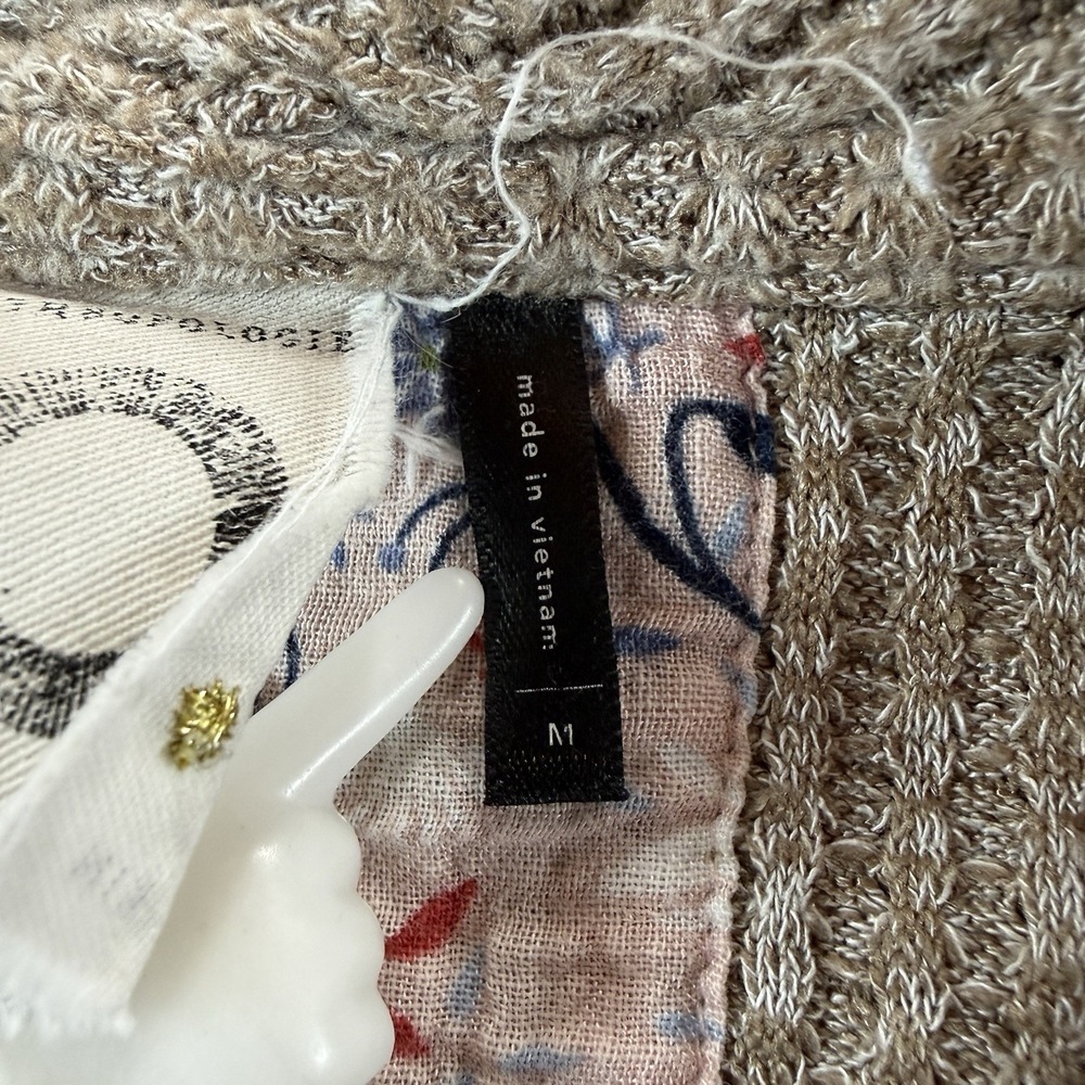 Akemi + Kin Anthropologie Women's M Waffle Knit Wrap Top Gray Hi Low Neutral - Picture 3 of 8